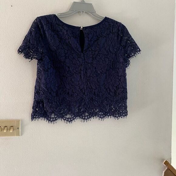 Lulu’s Turn Back Time Navy Blue two piece skirt set size S 70% cotton - Picture 6 of 12